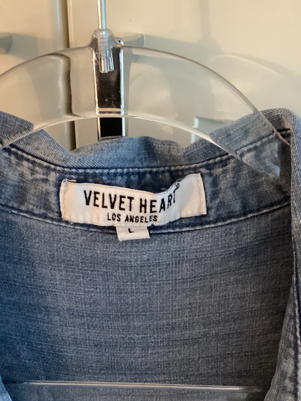 Velvet Heart Chambray Maxi Shirt Dress in Light Blue - Picture 2 of 3